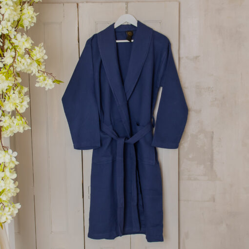 Z. Textile Indigókék darázsmintás köntös