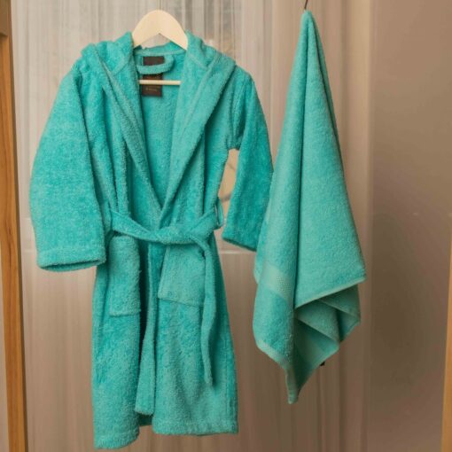 Z. Textile frottír gyermekköntös türkizkék