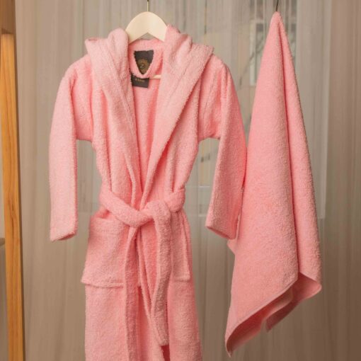 Z. Textile frottír gyermekköntös púderrózsaszín