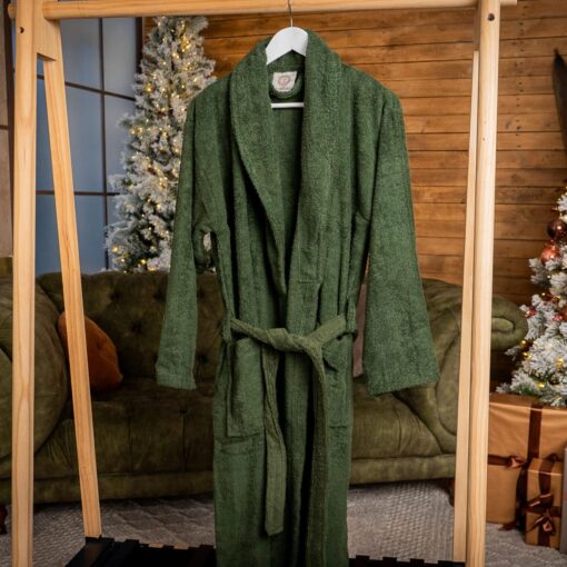 Z. Textile Olajzöld frottír köntös